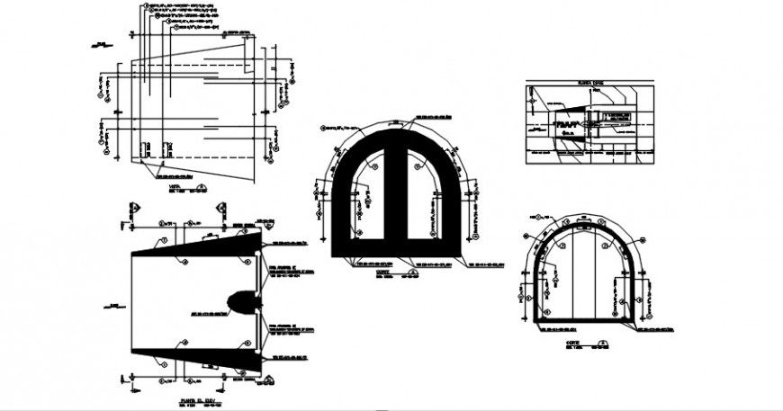 Concrete structure details of hydroelectric power station dwg file