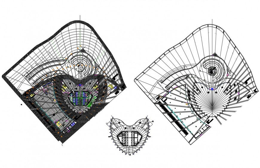 Concrete structure framing plan and distribution plan details of hostel dwg file