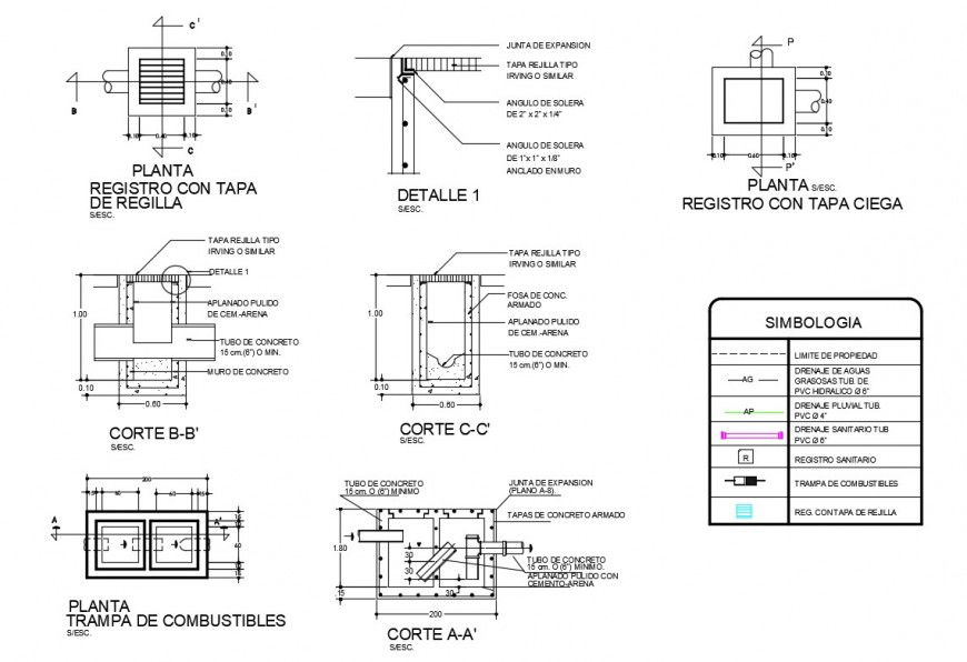 Concrete structure registration with regilla top cad construction details dwg file
