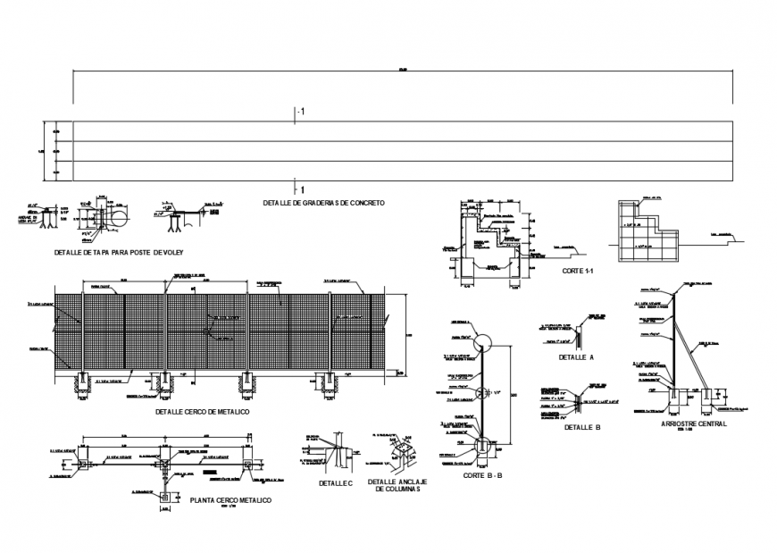 Concrete wall construction structure details of house colony dwg file