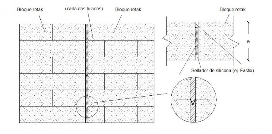 Concrete wall fires resistant construction cad drawing details dwg file