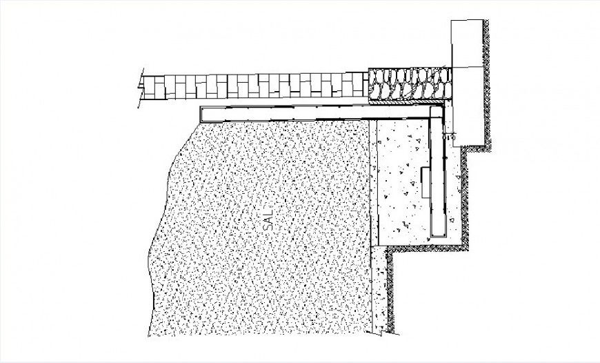 Concrete wall section and construction cad drawing details dwg file