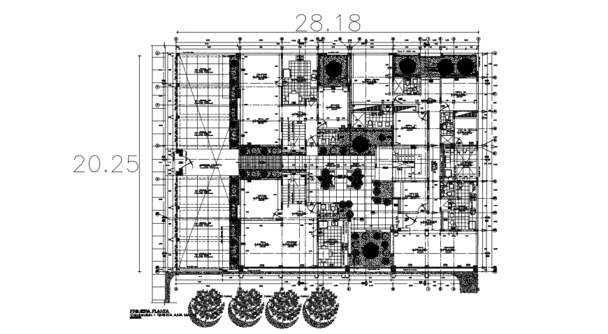Condominium apartment building layout plan cad drawing details dwg file
