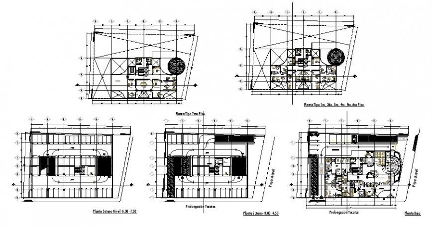 Condominium office building floor plan cad drawing details dwg file