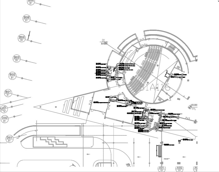 conference hall layout with detail