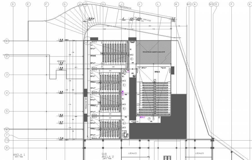 Conference and seminar hall drawing in dwg file.
