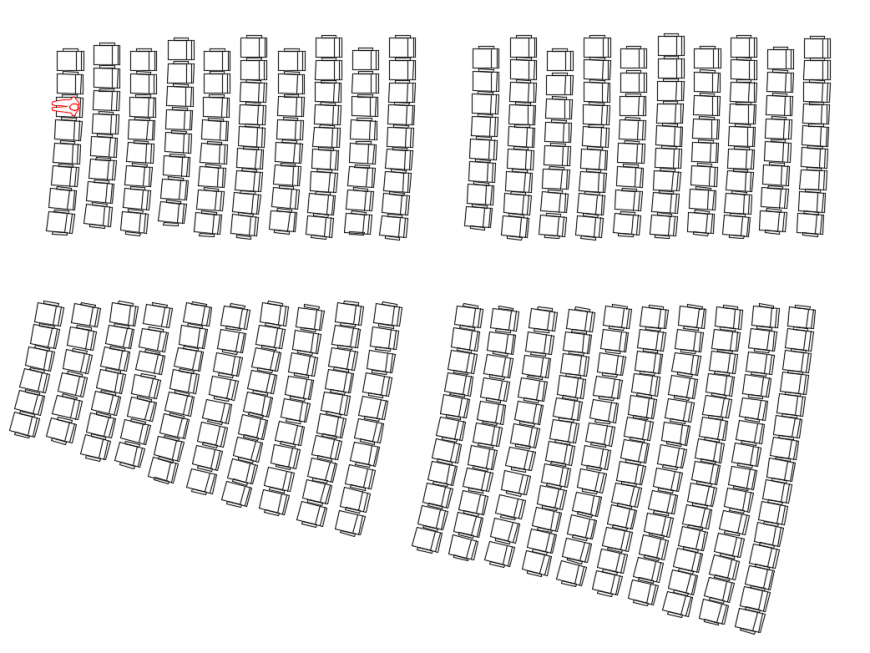 Conference hall multiple chairs blocks cad drawing details dwg file