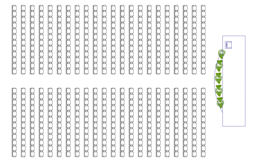 Conference meeting room top view furniture detail dwg file