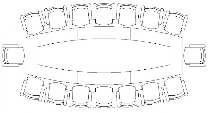 Conference table detail 2d drawing of furniture blocks autocad file