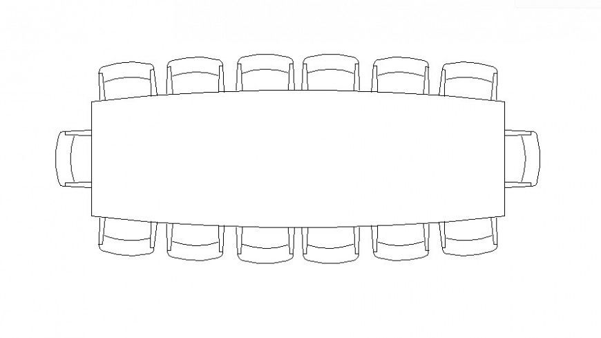 Conference table details elevation 2d drawing in AutoCAD software