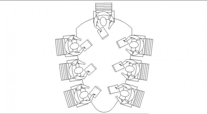 Conference table top plan drawing in dwg AutoCAD file.
