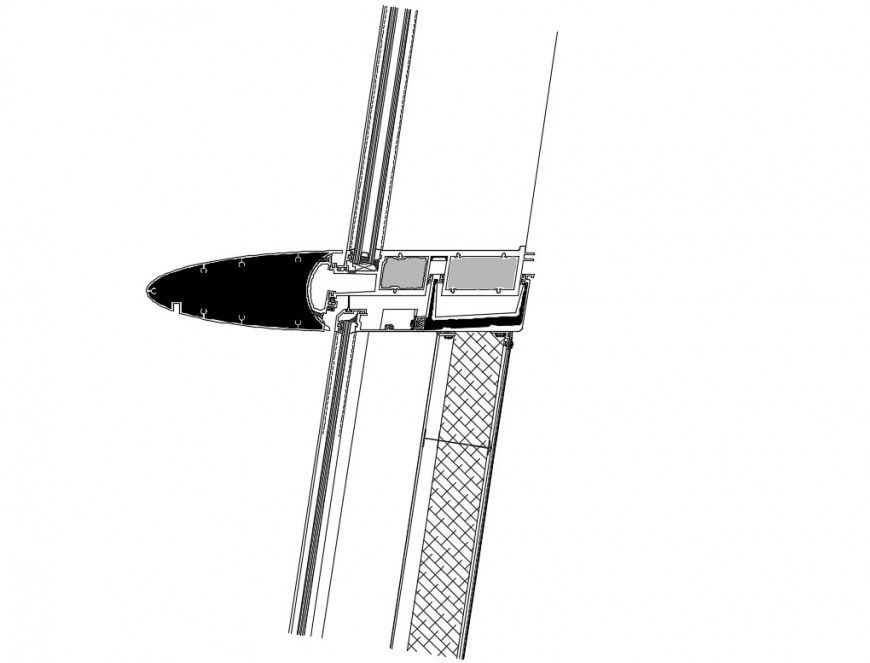 Connection detail 2d view CAD construction units dwg file