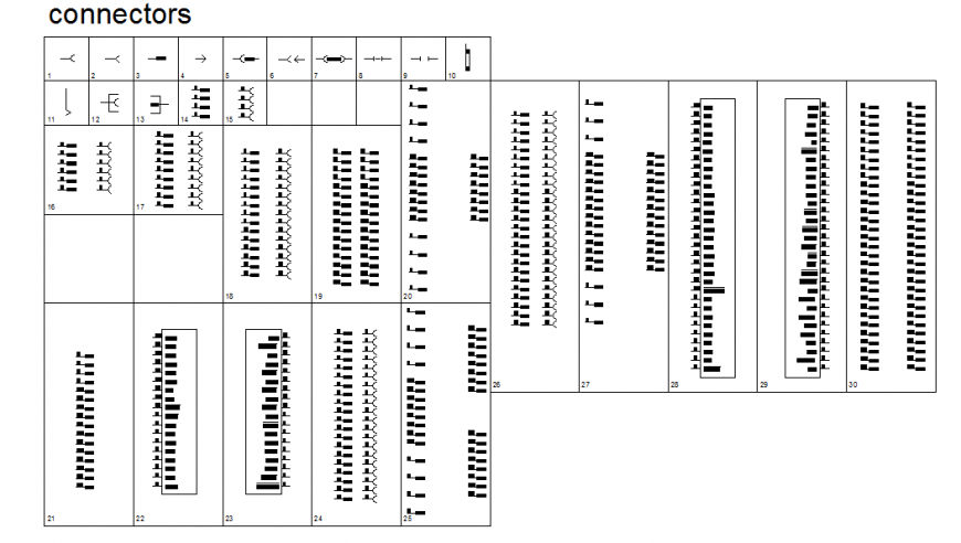 Connectors Electric Block Detail in DWG file