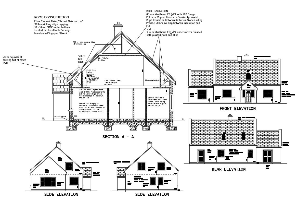 Construction House Plan DWG File