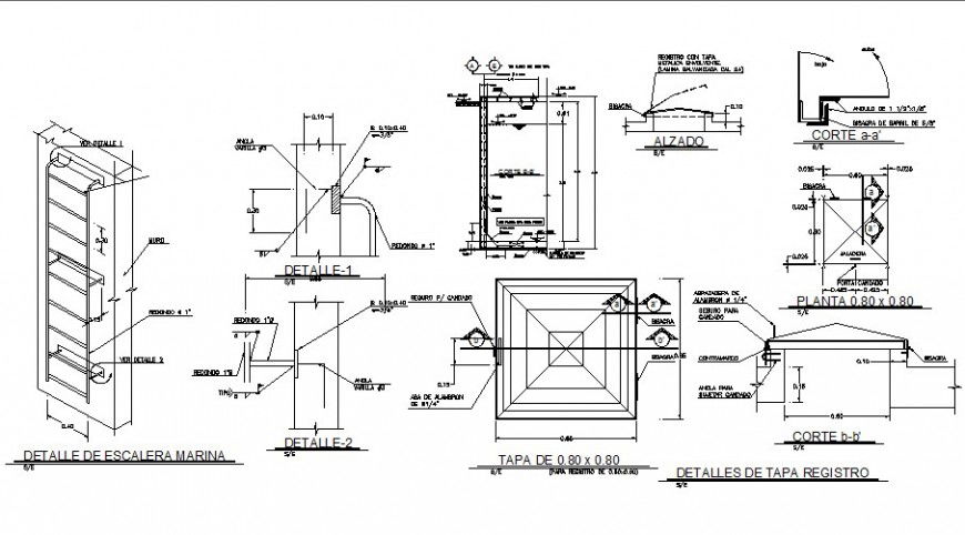 Construction and structure detail drawing of house in dwg file.