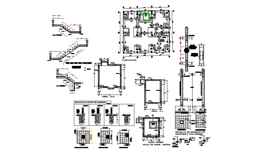 Construction and structure drawing of water tank drawing in dwg file.
