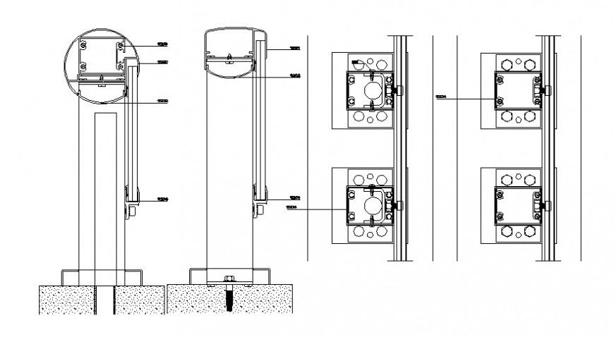 Construction blocks drawings 2d view sectional units dwg file