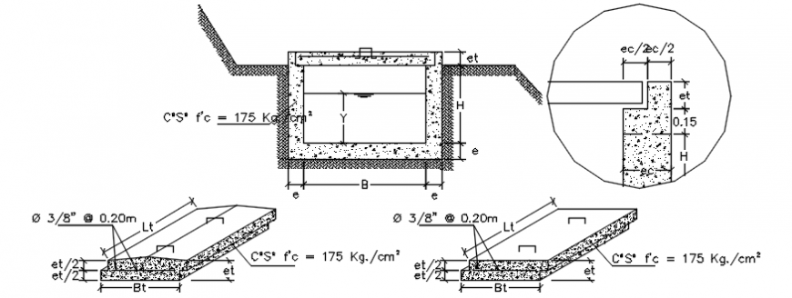 Construction blocks drawings details 2d view section dwg autocad file