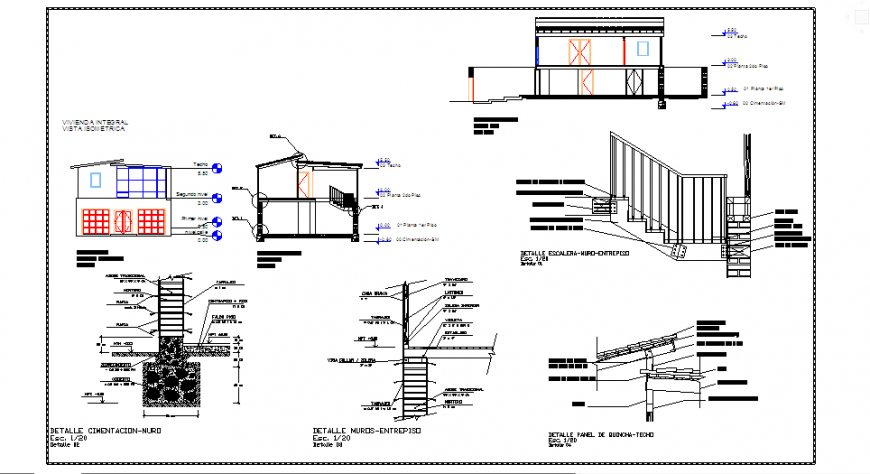 construction design drawing of small bungalow design drawing