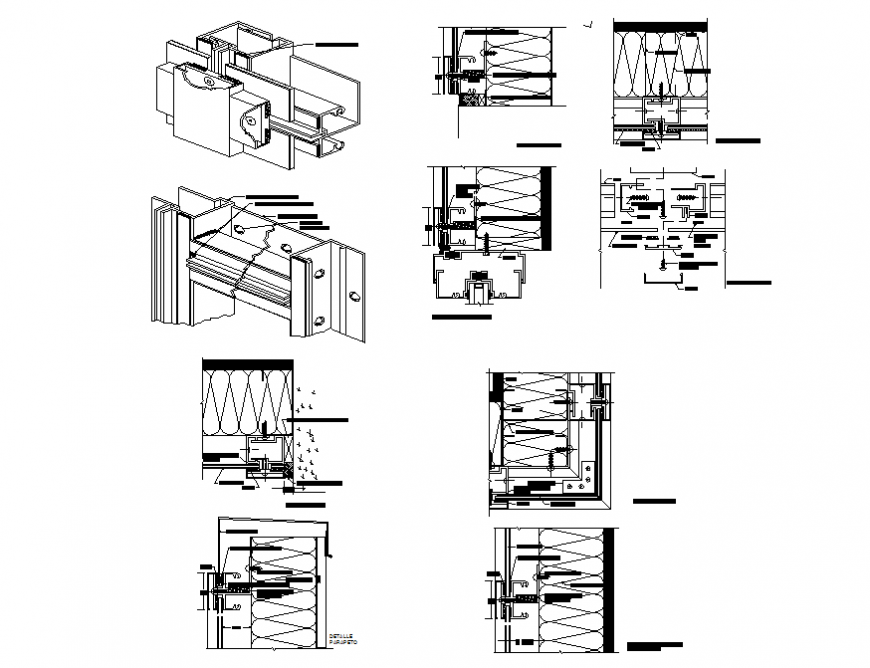 Construction detail alucobond panel cad structure details dwg file