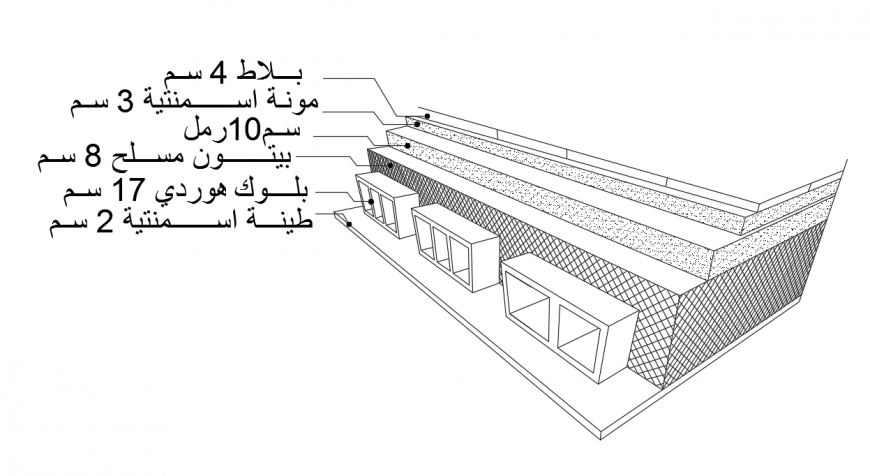 Construction detail cutting section detail