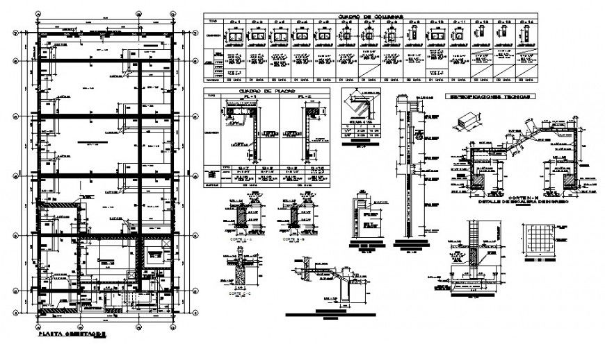 Construction detail drawing of the building in AutoCAD file.