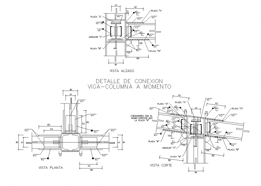 Construction detail joinery of roof in dwg file.