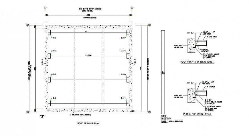 Construction detail of concrete masonry structure 2d view dwg file