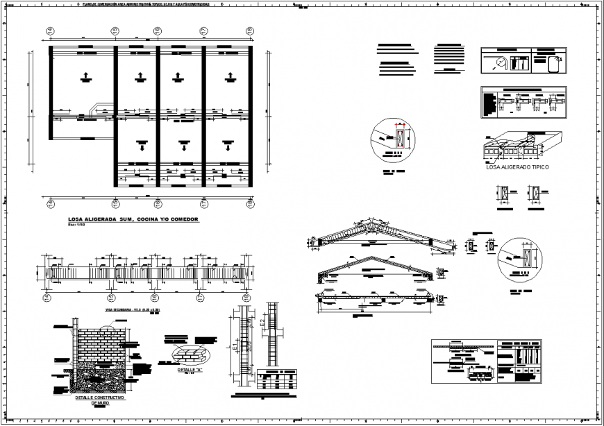 Construction detail of institute drawing in dwg file.