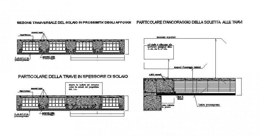 Construction detail of RCC block layout autocad file