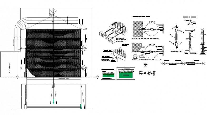 Construction detail of Structure 2d view layout file in autocad file