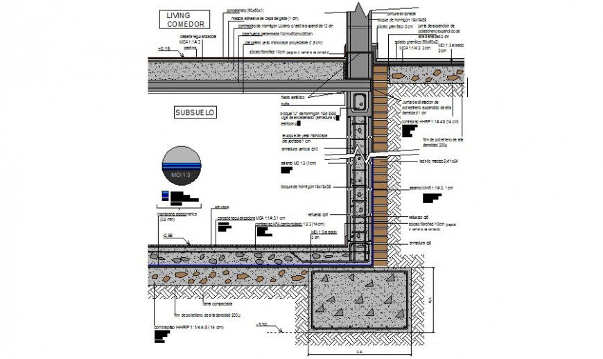 Construction detail of the house in AutoCAD file.
