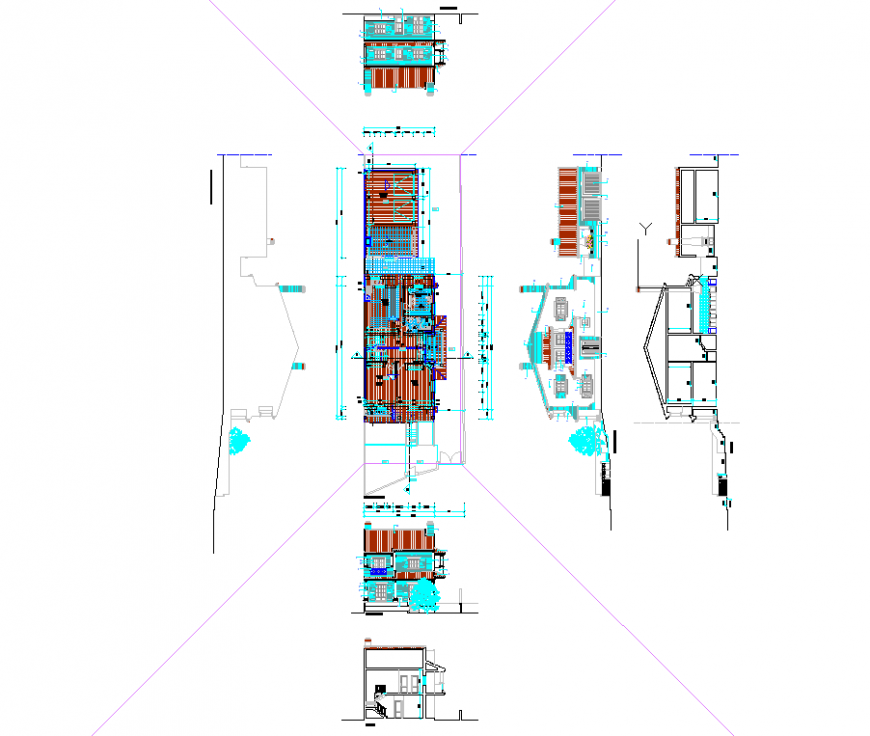 Construction detail of the private villa drawing in dwg AutoCAD file.