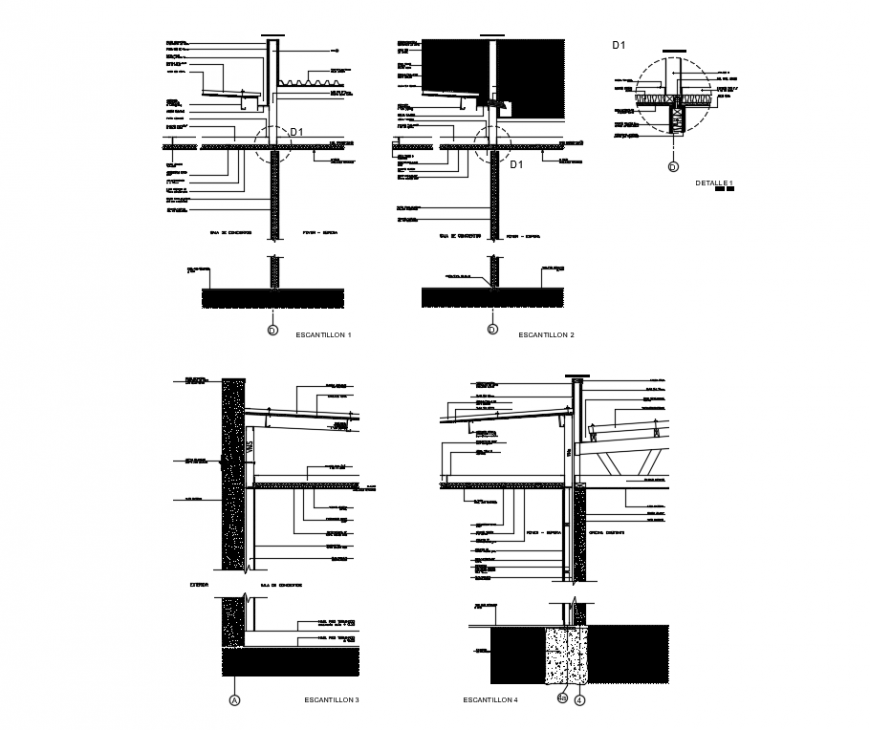 Construction details of acoustics sliding doors of house dwg file