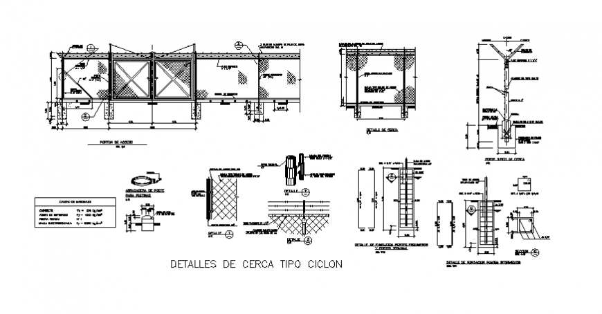 Construction details of close type cyclone with foundation dwg file