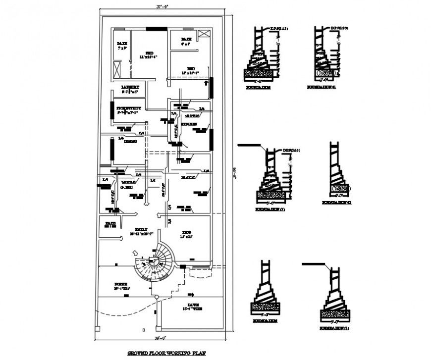construction house with slab detail autocad file