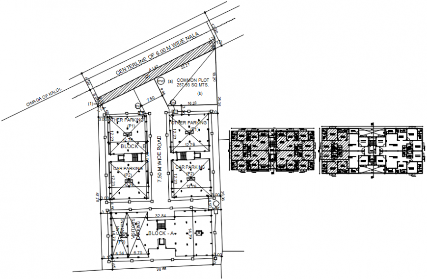 construction layout of building with road detail