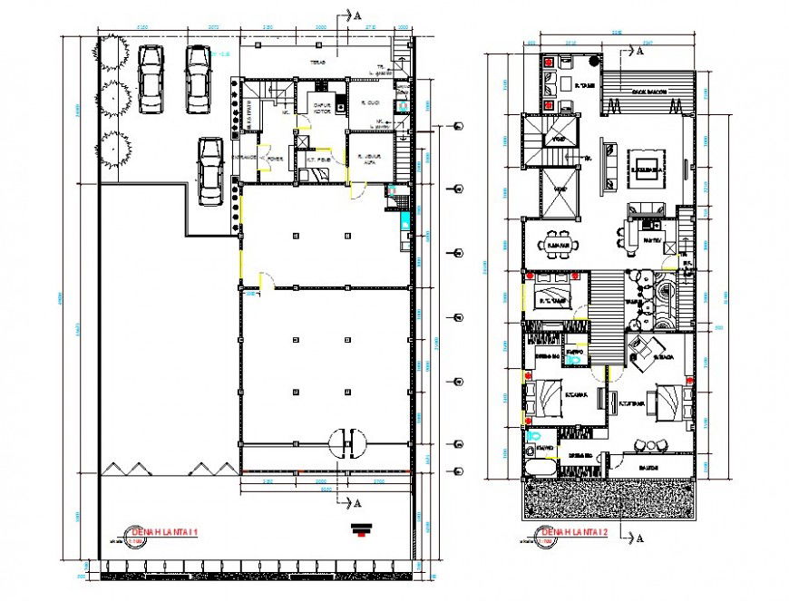 Construction layout plan of the farmhouse drawing in dwg AutoCAD file.