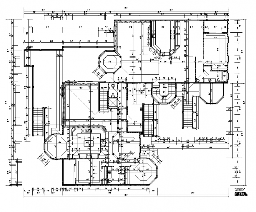 Construction plan of hotel building layout dwg file