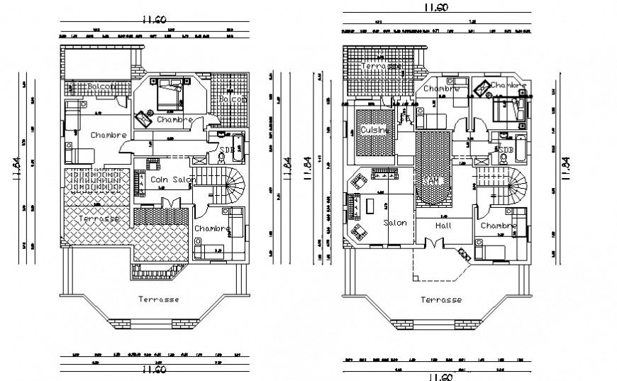Construction plan of house 2d view CAD drawings dwg autocad file