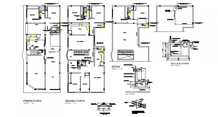 Construction plan of house 2d view drawing AutoCAD file