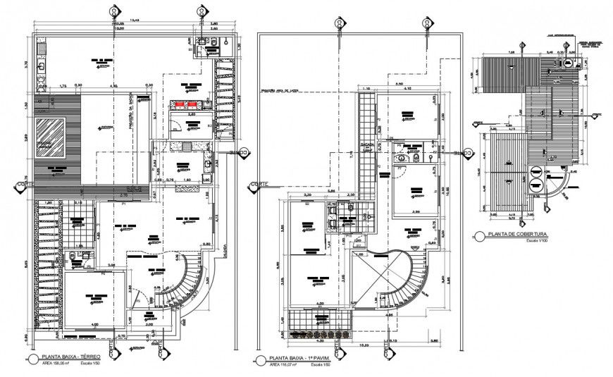Construction plan of house detail 2d view layout file in dwg format