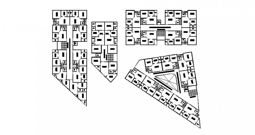 Construction plan of residential apartment 2d drawing in autocad