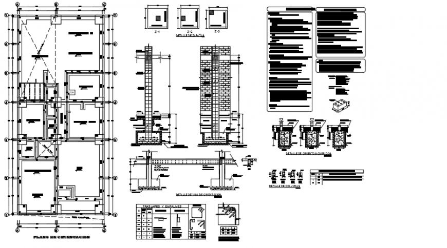 Construction project top view plan detail dwg file
