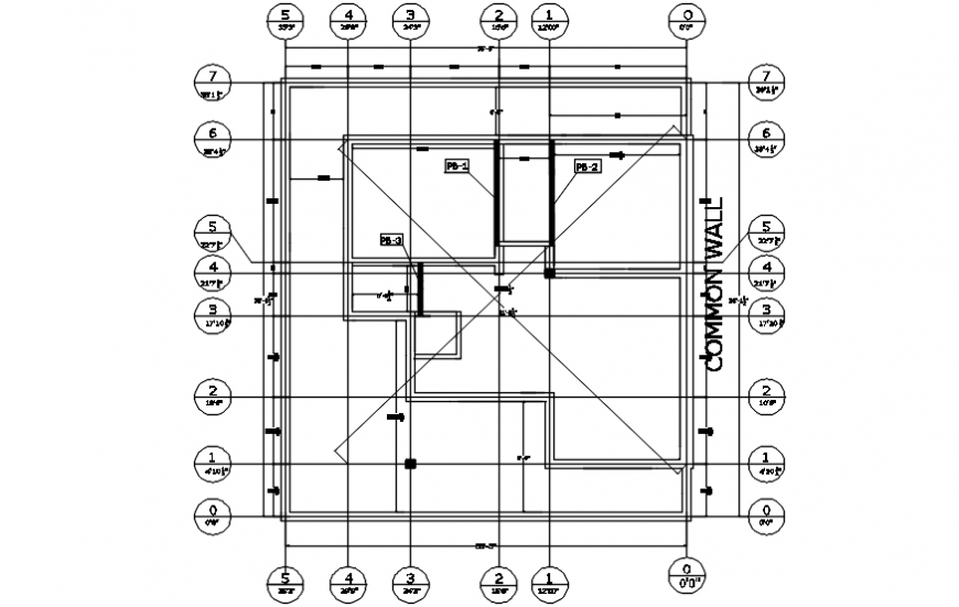 Construction top view plan of house detail