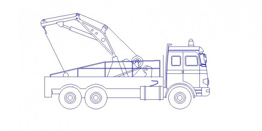 Construction truck side elevation cad block details dwg file