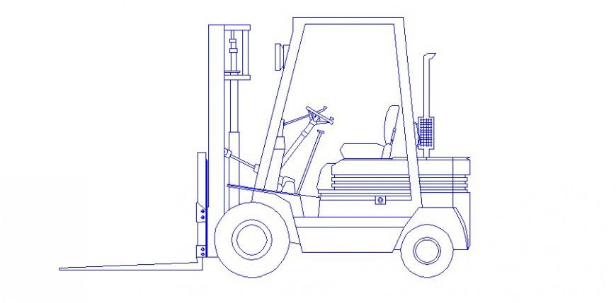 Construction truck vehicle side elevation block details dwg file
