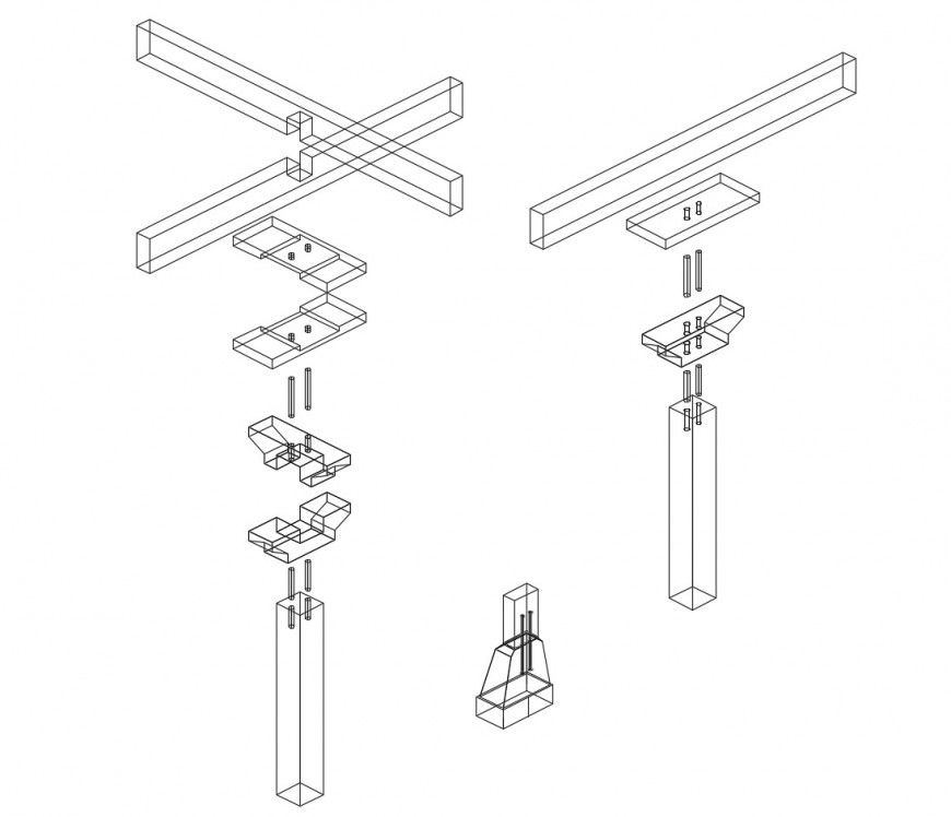 Construction unit detail 2d view CAD structural block autocad file
