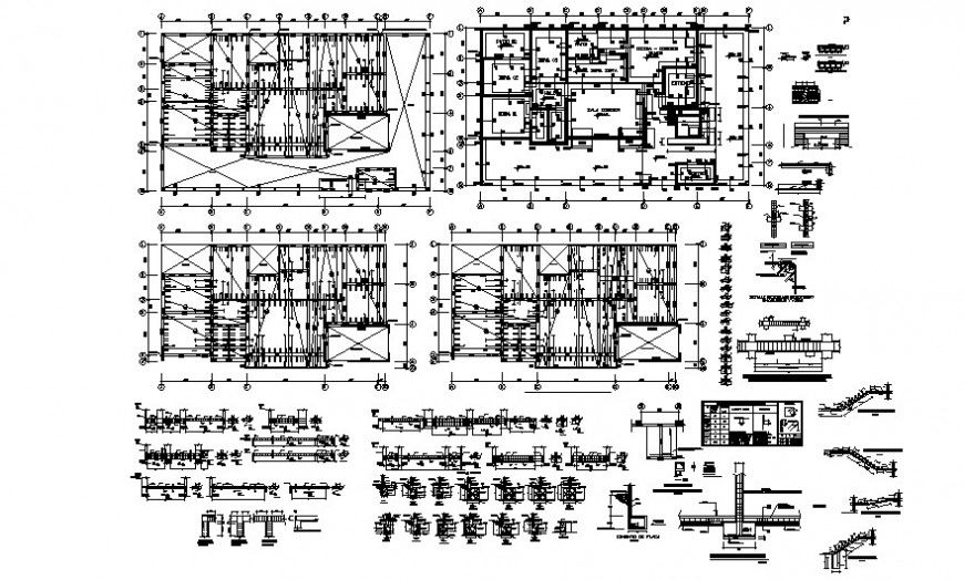 Construction units detail 2d view drawing in autocad software