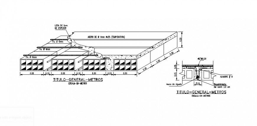 Construction units detail 2d view drawing in dwg format
